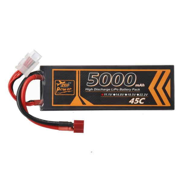 ZOP Power 11.1V 5000mAh 45C 3S LiPo Battery T Deans Plug for FPV Racing Drone - Image 1