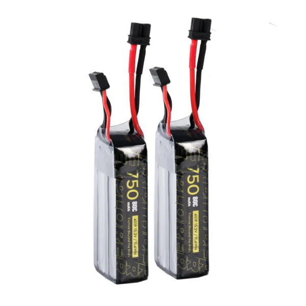 2Pcs Flywoo Explorer 15.2V 750mAh 80C 4S HV 80C Lipo Battery XT30 Plug - Image 1