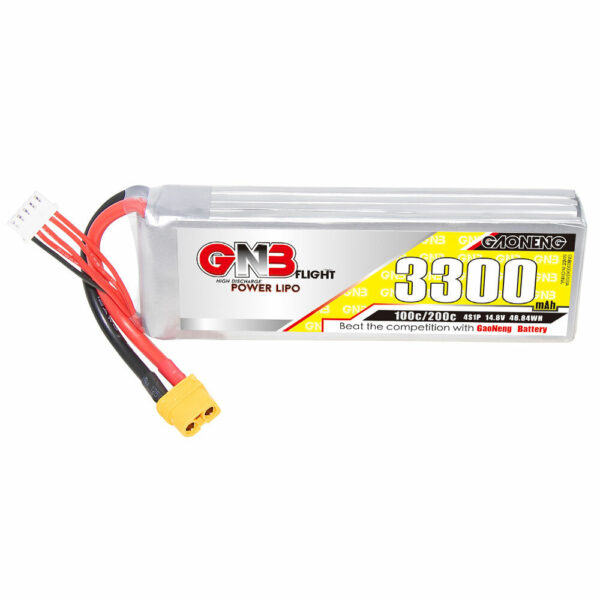 GAONENG GNB 3300mAh 4S 14.8V 100C LiPo Battery XT60 Plug for 1/10 Scale RC Car Boat 7 Inch FPV Racing Drone - Image 1