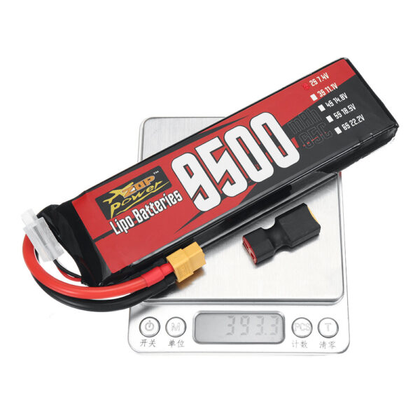 ZOP Power 2S 7.4V 9500mAh 65C 70.3Wh LiPo Battery XT60 Plug Comes with T Plug Connector for RC Car - Image 8