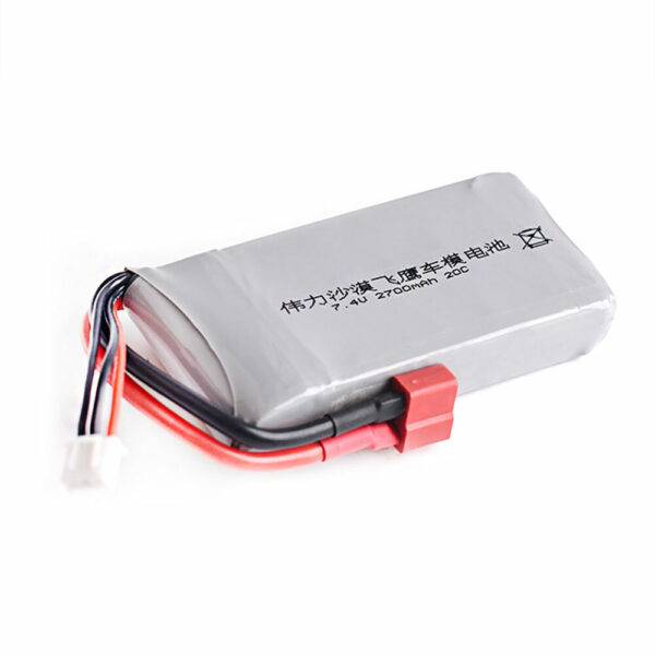 2700mAh 2S 7.4V 20C Lipo Battery T Plug for WLtoys 12428 12429  High Speed Off-Road RC Car - Image 2