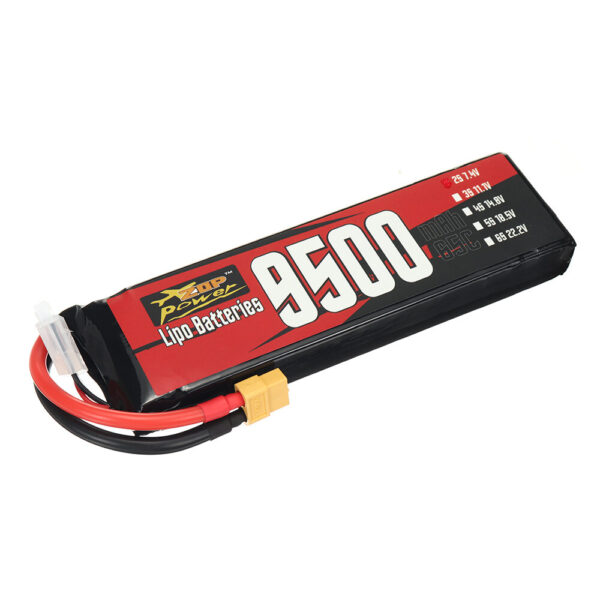 ZOP Power 2S 7.4V 9500mAh 65C 70.3Wh LiPo Battery XT60 Plug Comes with T Plug Connector for RC Car - Image 2