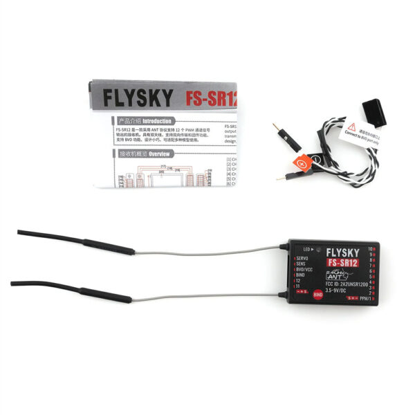 Flysky FS-SR12 2.4GHz 12CH Receiver Dual Antenna for Fixed Wing RC Car Boat Robot Model - Image 7