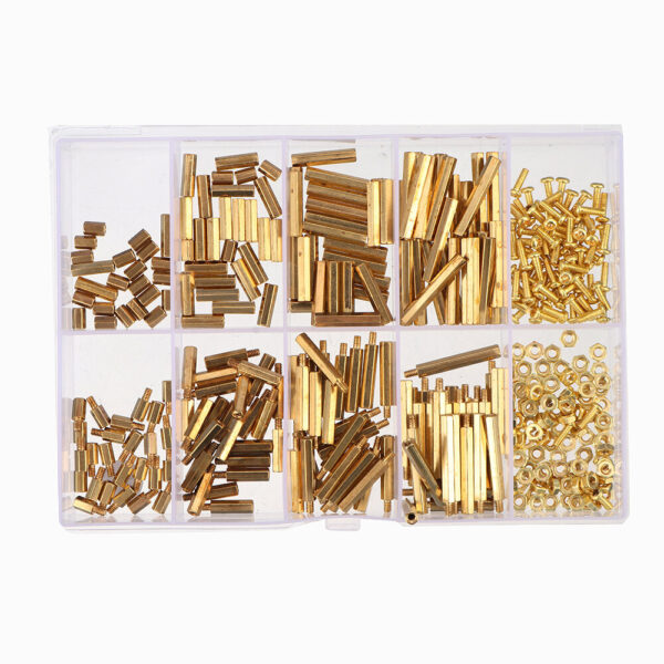 280Pcs M2.5 Hex Nut Assortment Kit Head Brass Spacing Double-pass Screw Threaded Pillar PCB Computer Motherboard StandOff Spacer - Image 1