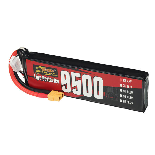 ZOP Power 2S 7.4V 9500mAh 65C 70.3Wh LiPo Battery XT60 Plug Comes with T Plug Connector for RC Car - Image 3