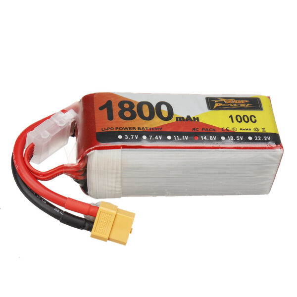 ZOP Power 14.8V 1800mAh 100C 4S LiPo Battery XT60 Plug for RC Drone - Image 4