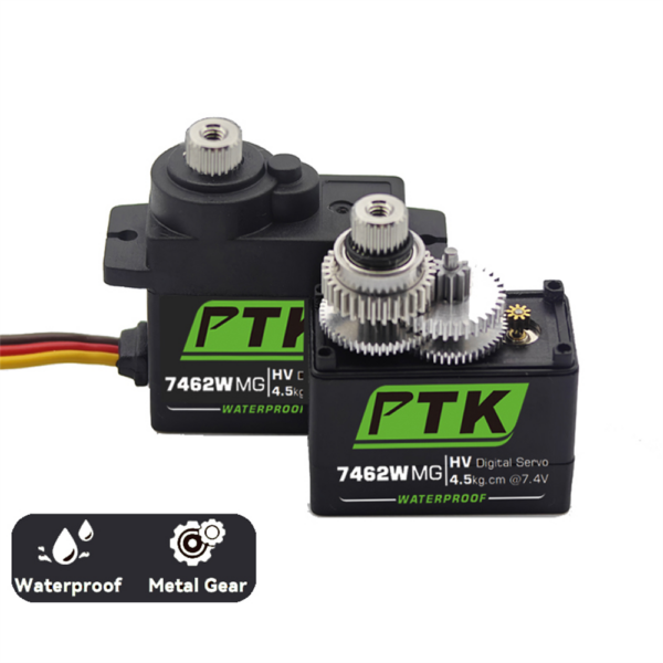 PTK 7462W MG 25T Aluminum Gear 180 9g Digital Waterproof RC Servo for Robot Fixed Wing Car and Aircraft Model - Image 3