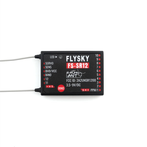 Flysky FS-SR12 2.4GHz 12CH Receiver Dual Antenna for Fixed Wing RC Car Boat Robot Model - Image 3