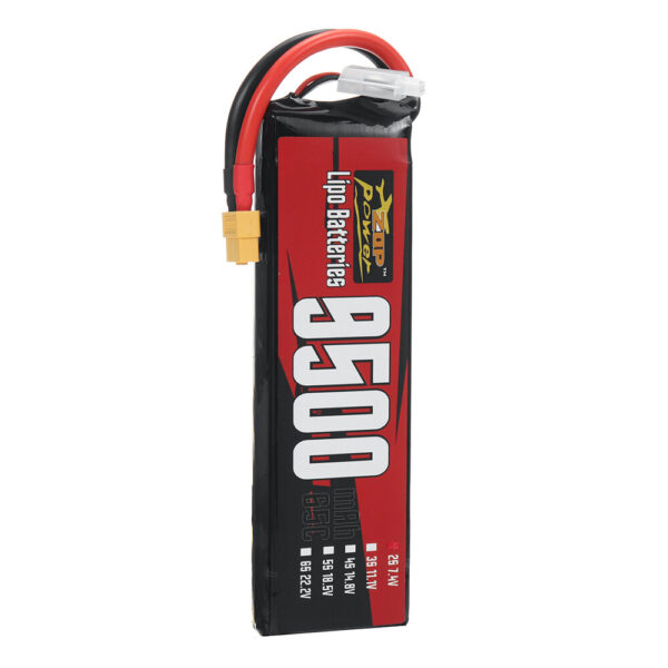 ZOP Power 2S 7.4V 9500mAh 65C 70.3Wh LiPo Battery XT60 Plug Comes with T Plug Connector for RC Car - Image 5