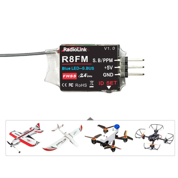 Radiolink R8FM 2.4GHz 8CH  SBUS/PPM Micro RC Receiver for Mini FPV Racing Drone Quad Aircraft T8S/T8FB Transmitter - Image 3