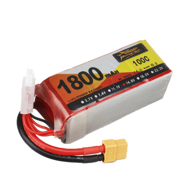 ZOP Power 14.8V 1800mAh 100C 4S LiPo Battery XT60 Plug for RC Drone - Image 1