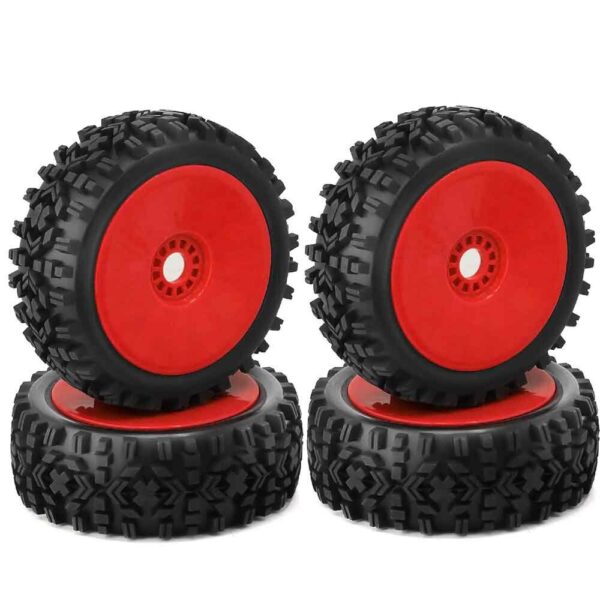 4Pcs Tires Wheel Rims 17mm Hex for 1/8 Nitro Off Road RC Car HSP HPI Kyosho ZD Hongnuo Redcat Trxs Parts - Image 2