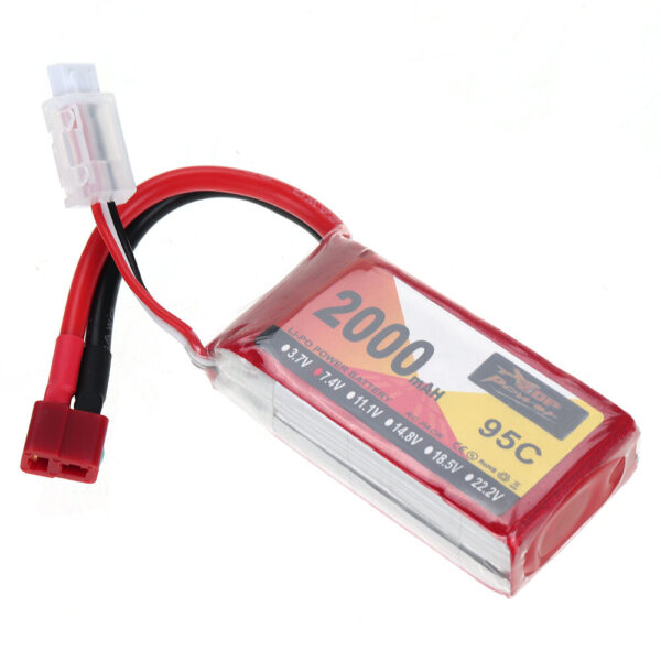 ZOP Power 7.4V 2000mAh 95C 2S LiPo Battery T Deans Plug for HSP RGT 18000 RC Car - Image 3