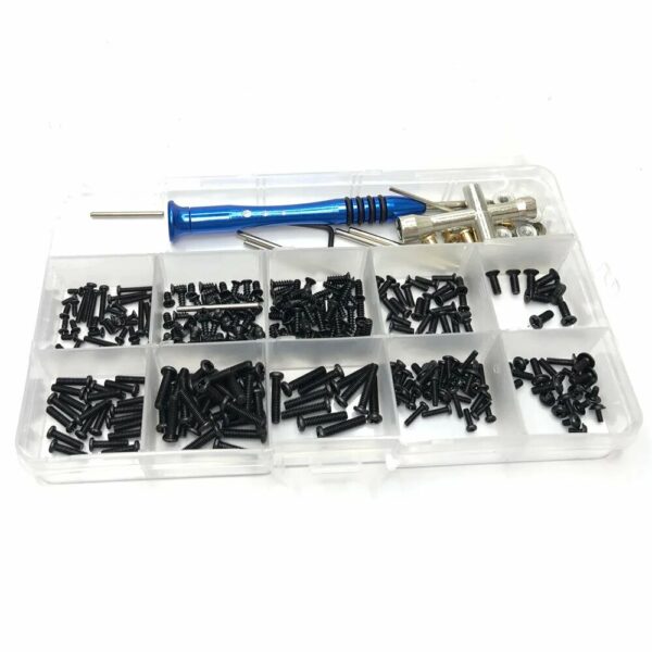 300pcs M2 M2.5 M3 Screw Fastener Kit Cross Sleeve Hex Wrench Swing Arm Pin Screws for Wltoys 144001 144010 124016 124017 124019 RC Car Parts - Image 2