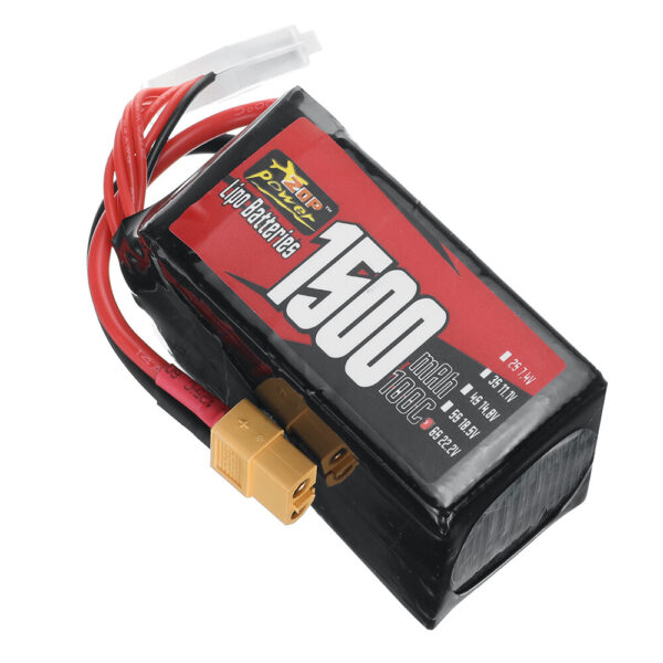 ZOP Power 22.2V 1500mAh 100C 6S LiPo Battery With XT60 Plug for RC Drone - Image 1