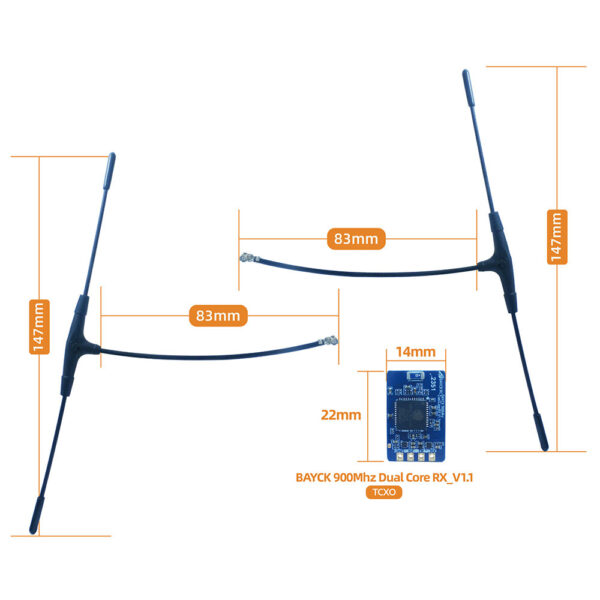 BAYCK 915Mhz Dual Core RX Long Range TCXO Diversity Receiver with Antenna for FPV Racing Drone - Image 9