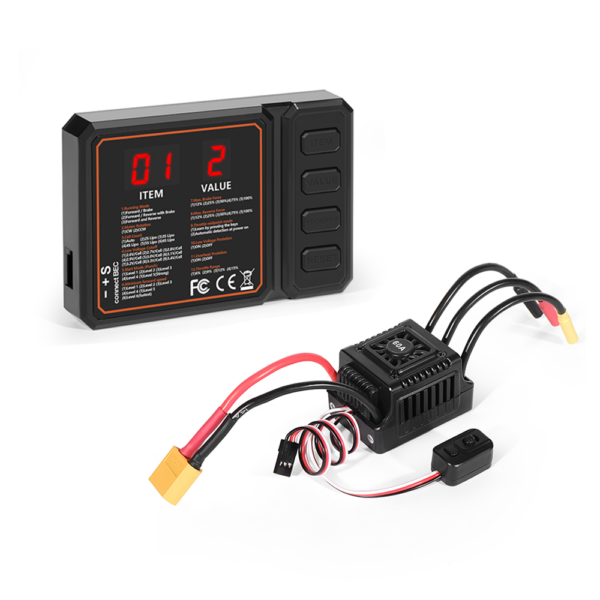 WSDT-60A RC Sensorless brushless waterproof ESC With Programming Card Combination Set for 1/10 RC Car - Image 3