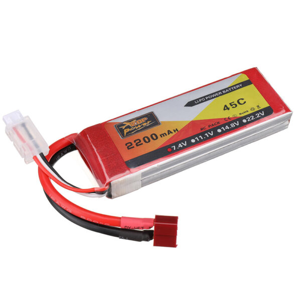 ZOP Power 7.4V 2200mAh 45C 2S LiPo Battery T Plug for Wltoys 124016 124017 RC Car - Image 4