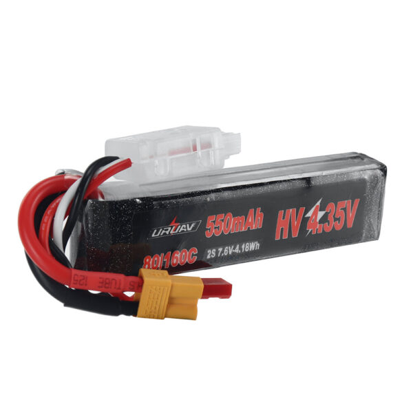 URUAV Power 7.6V 550mAh 80C/160C 2S HV 4.35V LiPo Battery XT30 Plug for RC Drone - Image 1