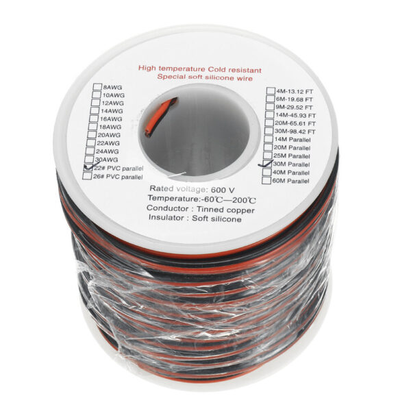 EUHOBBY 30m 22AWG PVC Line High Temperature Tinned Copper Wire Cable for RC Battery - Image 7