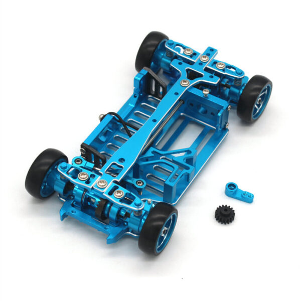 JXMJ CNC Metal 1/28 RC Car Frame Mosquito Drift Racing Car for Wltoys 284161 284010 284131 K969 K989 MINI-Q Accessories Parts - Image 1