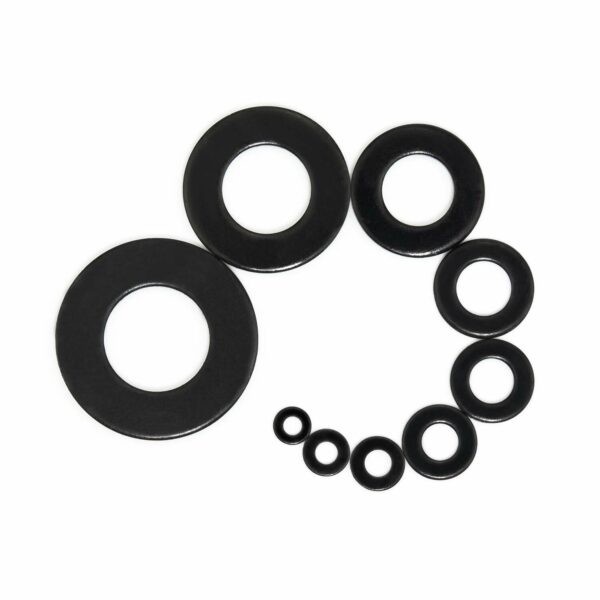 580Pcs Black Nylon Flat Washer Assortment Kit M2 M2.5 M3 M4 M5 M6 M8 M10 M12 Plastic Plain Spacer Insulation Gasket Ring - Image 1