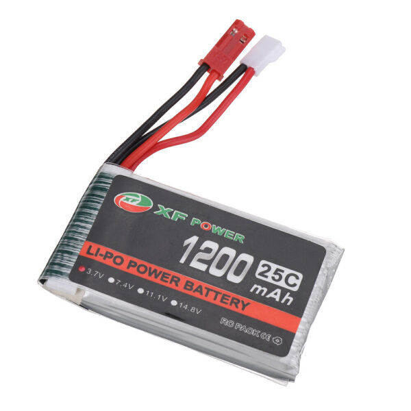 4 PCS XF POWER 3.7V 1200mAh 25C 1S LiPo Battery JST Plug with Battery Charger for RC Drone - Image 2