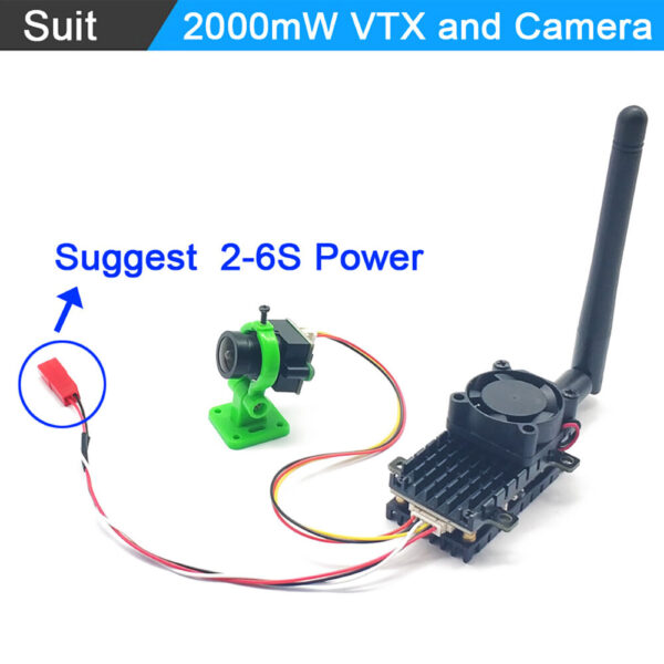 EWRF 5.8Ghz 2W FPV Wireless Transmitter 2000MW 48CH Video AV Audio Sender With 2.8mm CMOS 1000TVL Camera for Long Range RC Drone - Image 7