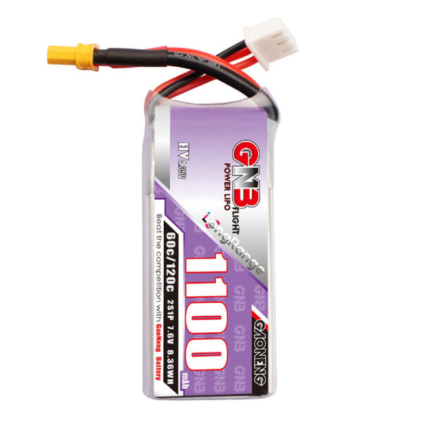 Gaoneng GNB 7.6V 1100mAh 60C 2S LiPo Battery XT30 / XT60 Plug for RC Drone - Image 1