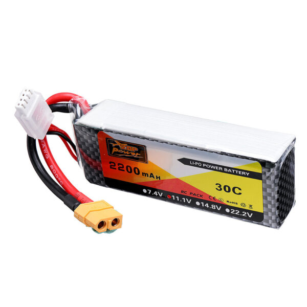 ZOP Power 11.1V 2200mAh 30C 3S Lipo Battery XT60 Plug - Image 2