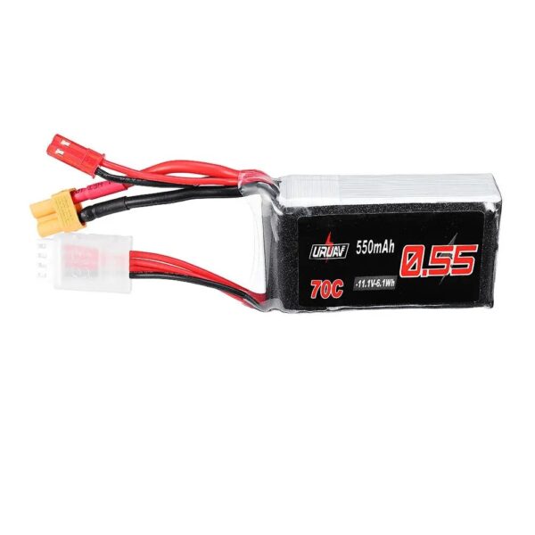 2Pcs URUAV 11.1V 550mAh 70C 3S Lipo Battery JST/XT30 Plug for Eachine Lizard95 FPV Racer Drone - Image 1