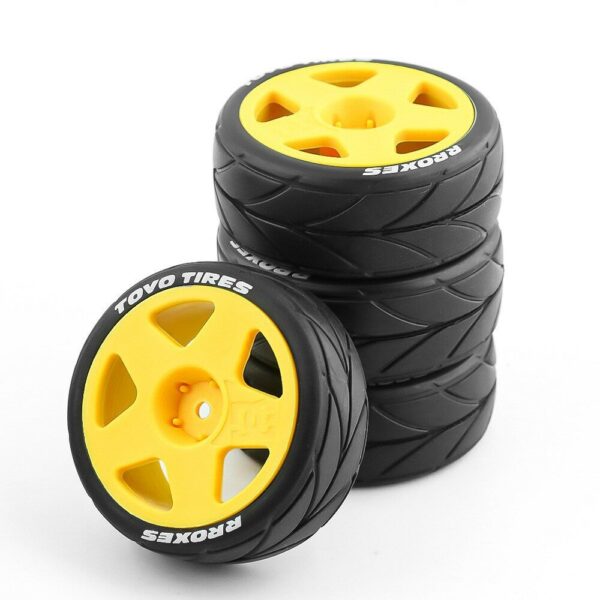 4PCS Rally Drift On-Road Tires Wheels 12mm Hex for 1/10 HPI KYOSHO TAMIYA TT02 RC Car Vehicles Model Parts - Image 3