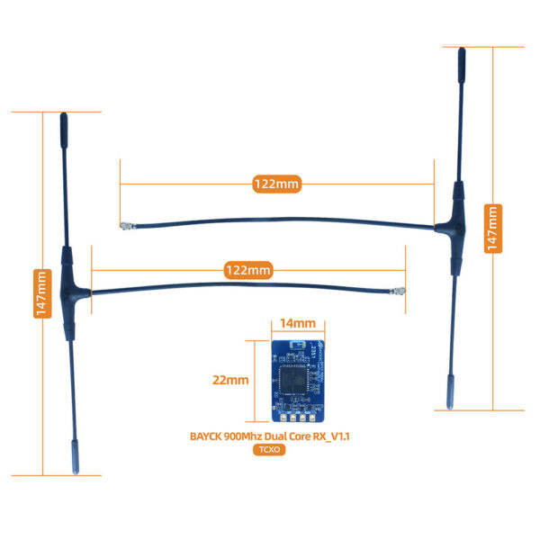 BAYCK 915Mhz Dual Core RX Long Range TCXO Diversity Receiver with Antenna for FPV Racing Drone - Image 8