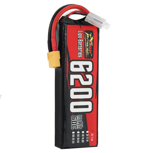 ZOP Power 2S 7.4V 6200mAh 60C 45.88Wh LiPo Battery XT60 Plug for RC Car - Image 1