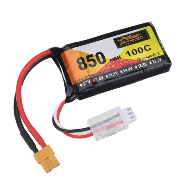 ZOP Power 7.4V 850mAh 100C 2S LiPo Battery XT30 Plug for RC Drone - Image 8