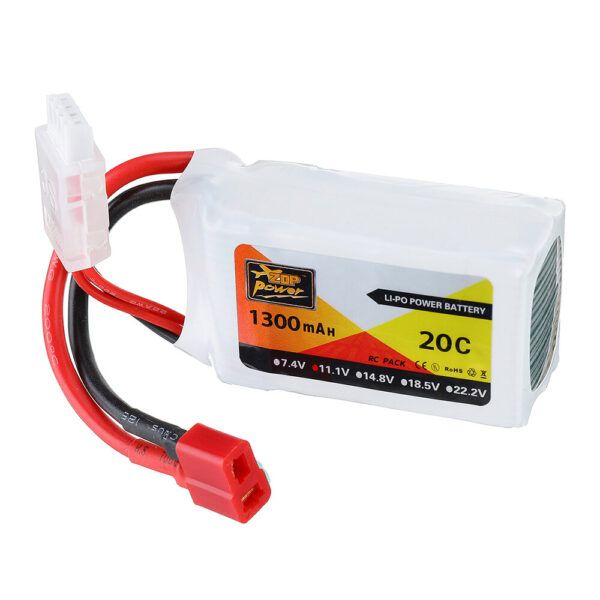 ZOP Power 11.1V 1300MAH 20C 3S Lipo Battery T Plug for RC Car - Image 2