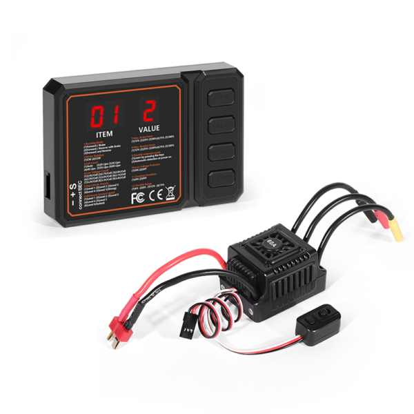 WSDT-60A RC Sensorless brushless waterproof ESC With Programming Card Combination Set for 1/10 RC Car - Image 2