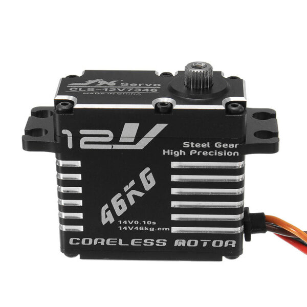 JX CLS-12V7346 46KG 12V 180 Degrees HV High Precision Steel Gear Digital Coreless Servo For RC Robot - Image 1