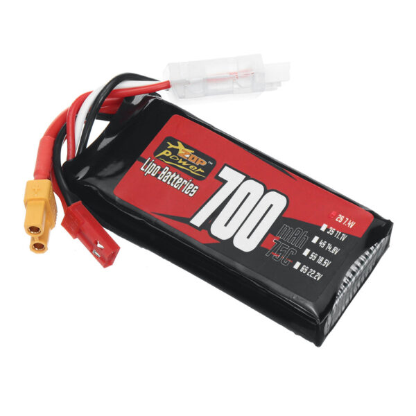 ZOP Power 2S 7.4V 700mAh 75C 5.18Wh LiPo Battery XT30 Plug for RC Helicopter FPV Racing Drone - Image 2