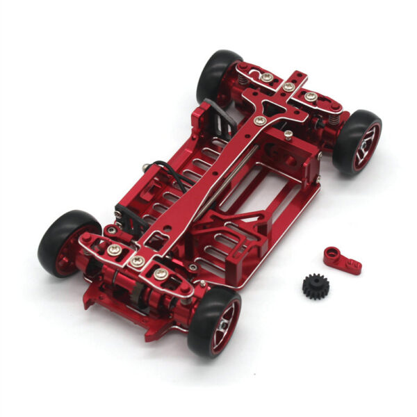 JXMJ CNC Metal 1/28 RC Car Frame Mosquito Drift Racing Car for Wltoys 284161 284010 284131 K969 K989 MINI-Q Accessories Parts - Image 3