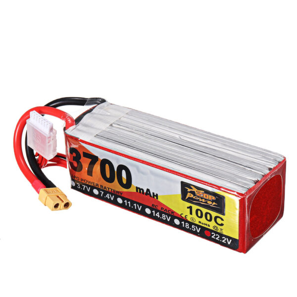 ZOP Power 22.2V 3700mAh 100C 6S Lipo Battery XT60 Plug for for FPV RC Drone - Image 2