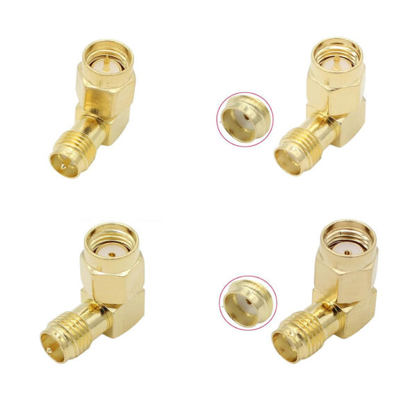 20PCS SMA Connector Type SMA Adapter 90 Degree SMA Connector SMA to RP SMA Plug SMA Coupler for FPV Antennas - Image 3