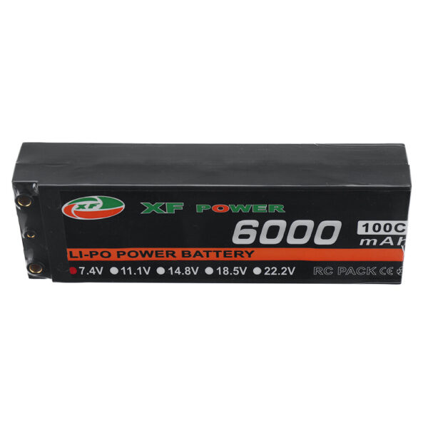 XF POWER 7.4V 6000mAh 100C 2S LiPo Battery T Deans Plug for RC Drone - Image 1