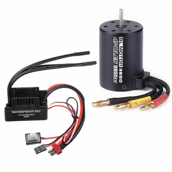 3650 3900KV Motor W/ 120A Brushless ESC For 1/8 1/10 RC Car Parts - Image 1