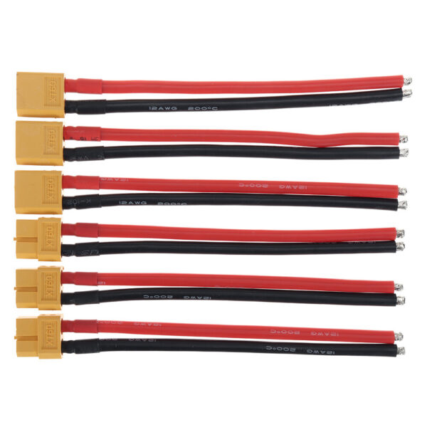 3Pairs XT60 Male Plug 12AWG 12cm Silicone Cable Wire - Image 1