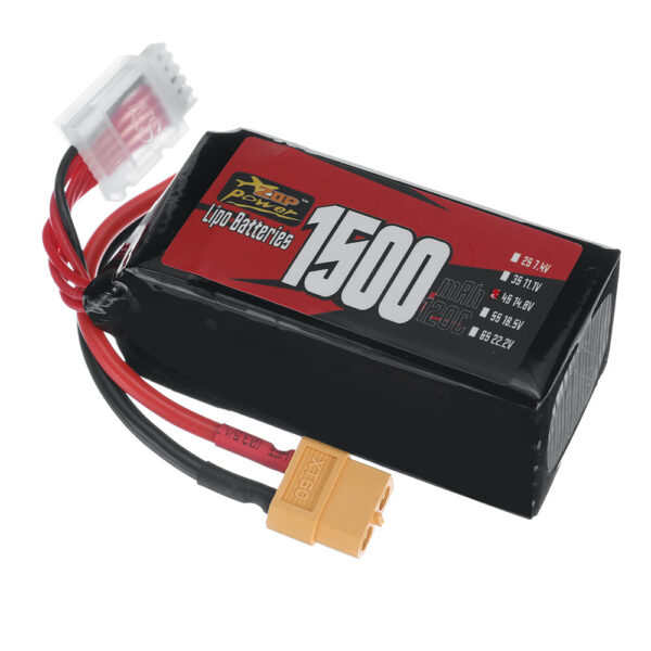 ZOP Power 4S 14.8V 1500mAh 120C 22.2Wh LiPo Battery XT60 Plug for RC Drone - Image 1