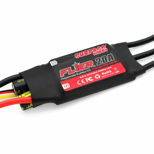 SURPASS-HOBBY FLIER Series New 32-bit 20A Brushless ESC With 5.5V/4A BEC Support Programming for RC Airplane - Image 1