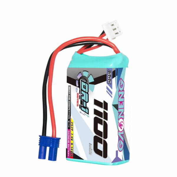 Gaoneng 7.4V 1100mAh 150C 2S LiPo Battery EC2 Plug/T Plug for 1/24 1/18 ECO RC Cars - Image 2