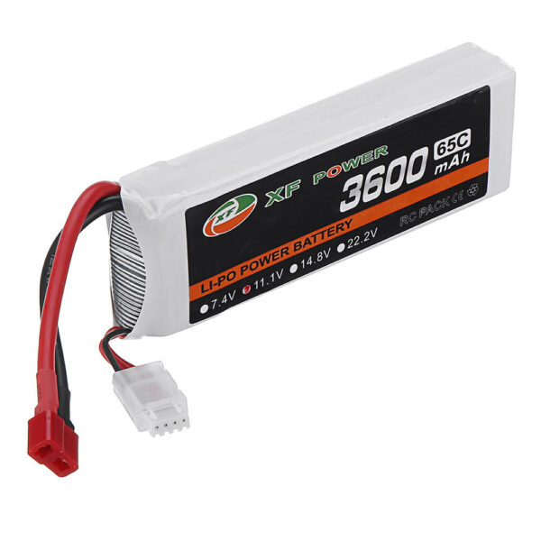 XF POWER 11.1V 3600mAh 65C 3S Lipo Battery T Plug for RC Car - Image 1