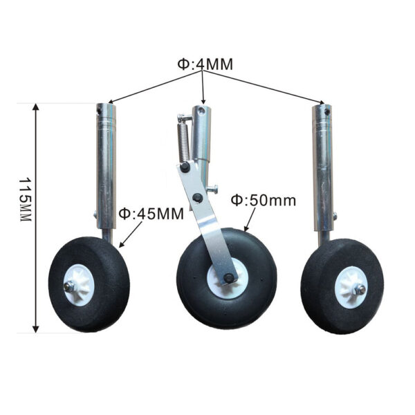 Aluminum Alloy Shock Absorber Retractable Landing Gear Set for RC Airplane - Image 1